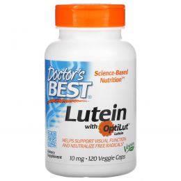 Doctor's Best, Lutein with OptiLut, 10 мг, 120 вегетарианских капсул