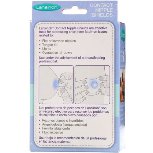 Lansinoh, Contact Nipple Shields with Case, 24 mm, 2 Pack