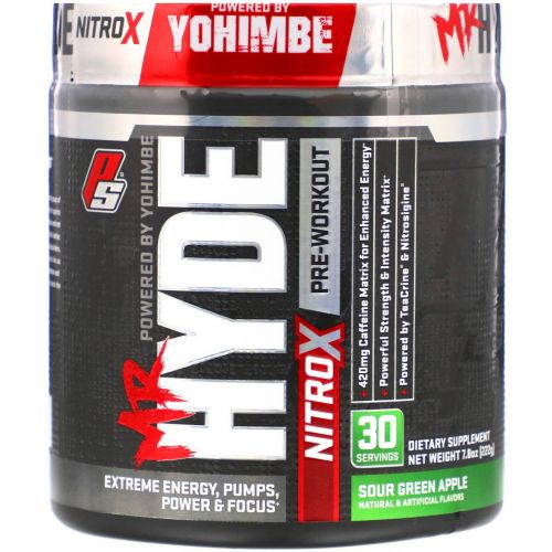 ProSupps, Mr. Hyde, Nitro X, для приема перед тренировкой, кислое зеленое яблоко, 222 г