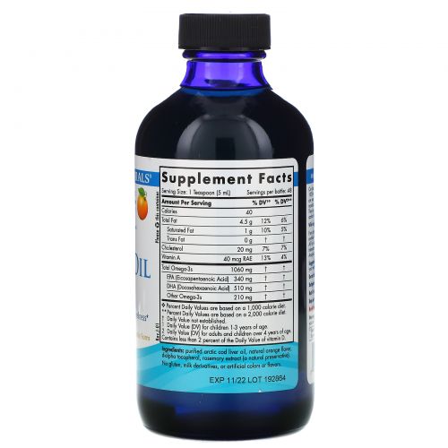 Nordic Naturals, Масло печени арктической трески, со вкусом апельсина, 8 жидких унций (237 мл)