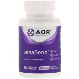 Advanced Orthomolecular Research AOR, Advanced Series, антивозрастная добавка benaGene, 30 капсул