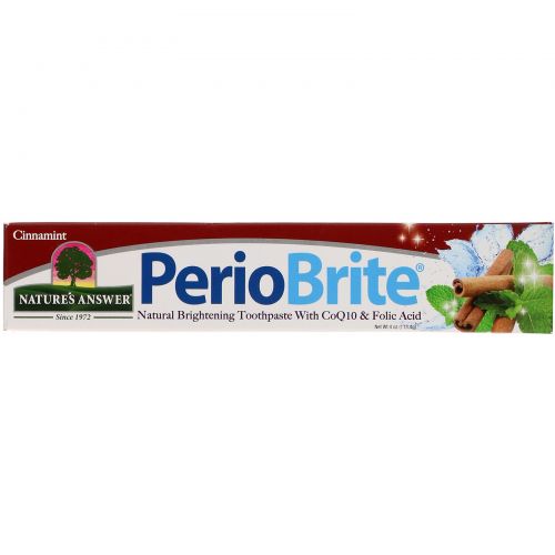 Nature's Answer, PerioBrite, натуральная отбеливающая зубная паста, Cinnamint, 113.4 г