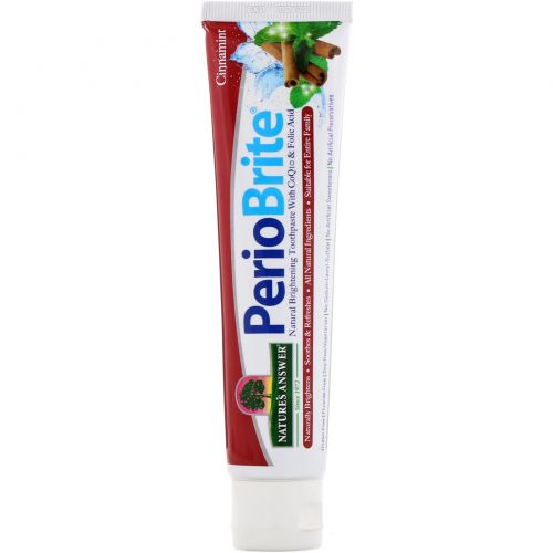 Nature's Answer, PerioBrite, натуральная отбеливающая зубная паста, Cinnamint, 113.4 г