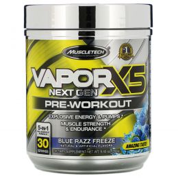 Muscletech, Vapor X5 Next Gen, Pre-Workout, Blue Raspberry Fusion, 9.40 oz (266 g)