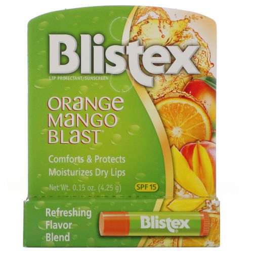 Blistex, Lip Protectant/Sunscreen, SPF 15, Orange Mango Blast, 0.15 oz (4.25 g)