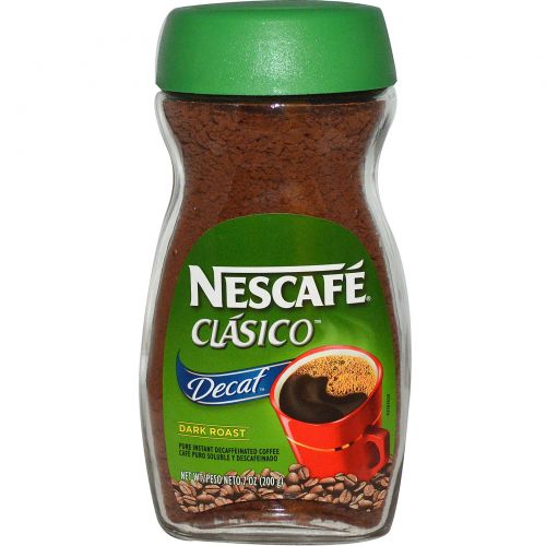 Nescafé, Clasico, Растворимый кофе без кофеина темной обжарки, 7 унций (200 г)