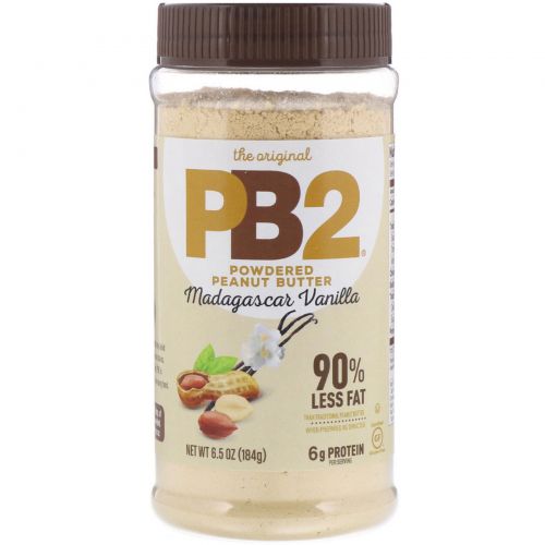 PB2 Foods, The Original PB2, арахисовое масло в виде порошка, мадагаскарская ваниль, 6,5 унц. (184 г)