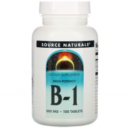 Source Naturals, B-1, High Potency, 500 мг, 100 таблеток