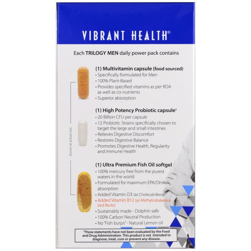 Vibrant Health, Trilogy Men, Daily Power Packs, Version 2.0, 30 Packets