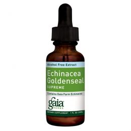 Gaia Herbs, Смесь из эхинацеи и желтокорня Supreme, безспиртовой экстракт, 30 мл