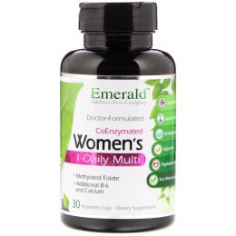 Emerald Laboratories, CoEnzymated, Multi Vit-A-Min, мультивитамины для женщин с коэнзимами 30 вегетарианских капсул
