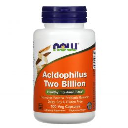 Now Foods, Ацидофилин 2 млрд, 100 Капсул