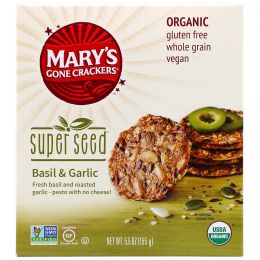 Mary's Gone Crackers, Super Seed Crackers, Basil & Garlic, 5.5 oz (155 g)