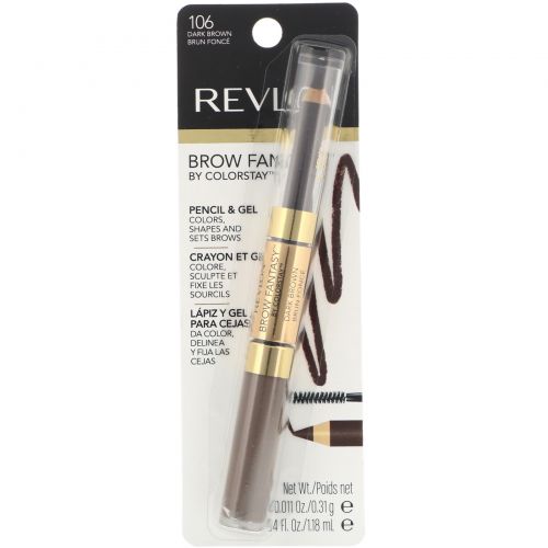 Revlon, Brow Fantasy, оттенок 106 «Темно-коричневый», 0,31 г / 1,18 мл