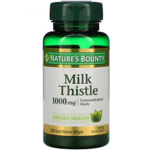 Nature's Bounty, Расторопша, 1000 мг*, 50 мягких капсул