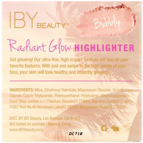 IBY Beauty, Radiant Glow Highlighter, Bubbly, 0.17 oz (5 g)