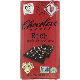 Chocolove, Насыщенный темный шоколад, 3,2 унции (90 г)