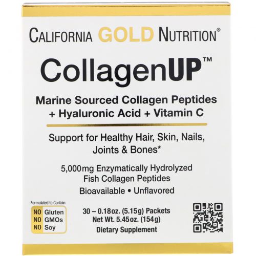 California Gold Nutrition, CollagenUp, без ароматизаторов, 30 пакетиков, 0,18 унции (5,15 г) каждый