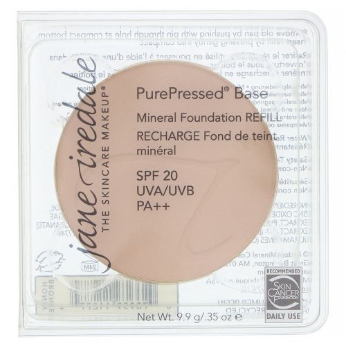 Jane Iredale, PurePressed Base, Mineral Foundation Refill, SPF 20 PA++, Honey Bronze, 0.35 oz (9.9 g)