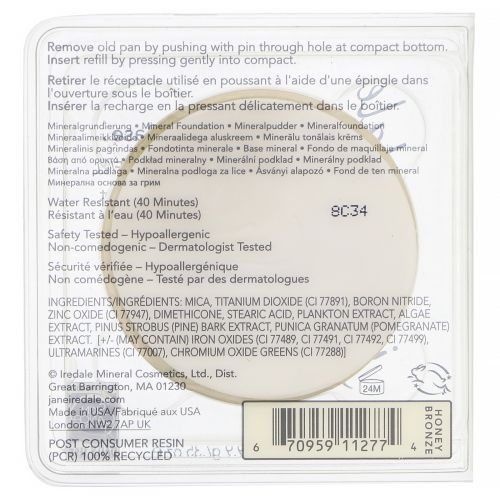 Jane Iredale, PurePressed Base, Mineral Foundation Refill, SPF 20 PA++, Honey Bronze, 0.35 oz (9.9 g)