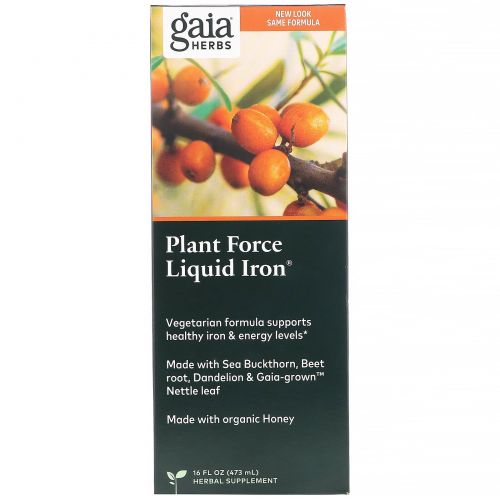 Gaia Herbs, PlantForce Liquid Iron, 16 fl oz (473 ml)