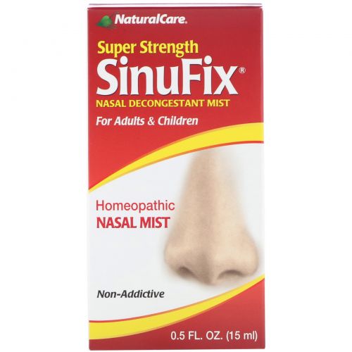 Natural Care, SinuFix усиленного действия, Эффективный спрей против заложенности носа, 0,5 жидкой унции (15 мл)