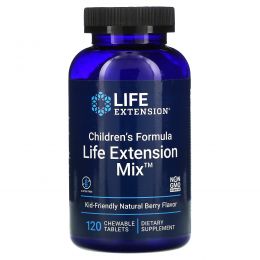 Life Extension, Children's Formula, Life Extension Mix, Natural Berry Flavor, 120 Chewable Tablets