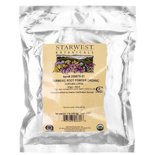 Starwest Botanicals, Органический порошок куркумы, 1 фунт (453.6 г)