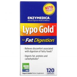 Enzymedica, Lypo Gold, оптимизация усвоения жиров, 120 капсул