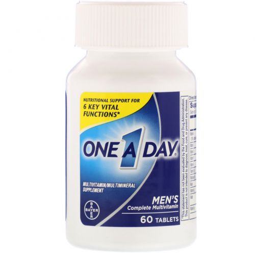 One-A-Day, One A Day Men's, формула здоровья для мужчин, мультивитамины/мультиминералы, 60 таблеток