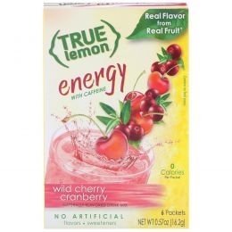True Citrus Company, True Lemon, Energy, Wild Cherry Cranberry , 6 Packets, 0.57 oz (16.2 g)