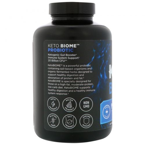 Dr. Axe / Ancient Nutrition, Keto Biome, пробиотик, 20 млрд КОЕ, 180 капсул