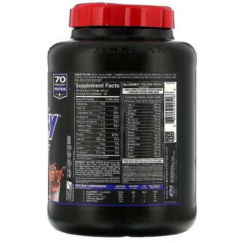 ALLMAX Nutrition, AllWhey Classic, 100% Whey Protein, Chocolate, 5 lbs (2.27 kg)