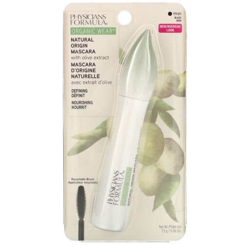 Physicians Formula, Organic Wear, Natural Origin Mascara, Black, 0.26 oz (7.5 g)