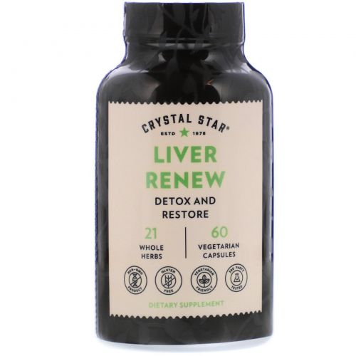 Crystal Star, Liver Renew (обновление печени), 60 вегетарианских капсул