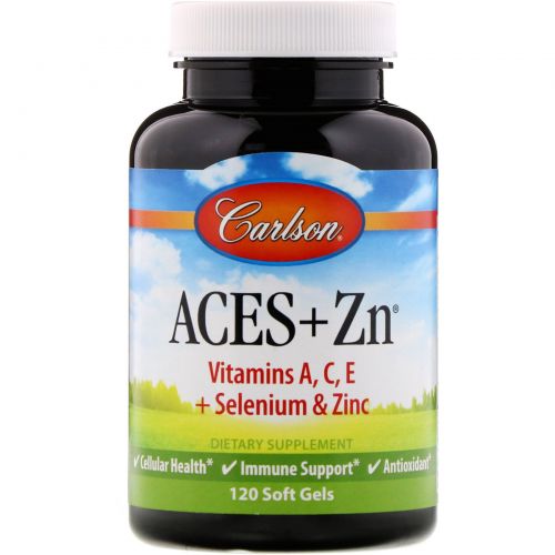 Carlson Labs, Витамины Aces + цинк, 120 мягких капсул