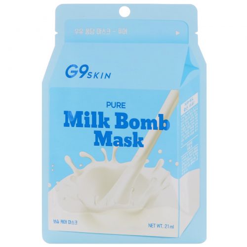 G9skin, Pure Milk Bomb Mask, 5 Masks, 21 ml Each