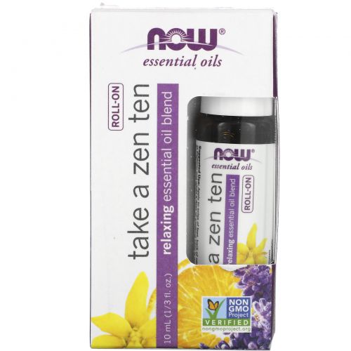 Now Foods, Essential Oils, Take a Zen Ten Roll On, 1/3 fl oz (10 ml)