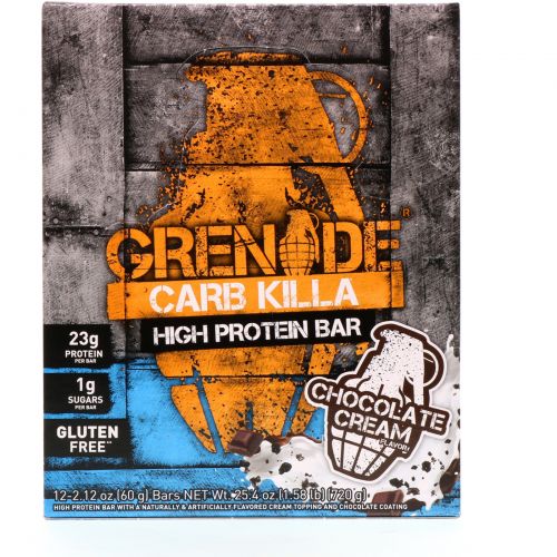 Greensations, Carb Killa Bar, Chocolate Cream,12-2.12 oz bars, Net Wt 25.44 oz (Discontinued Item)