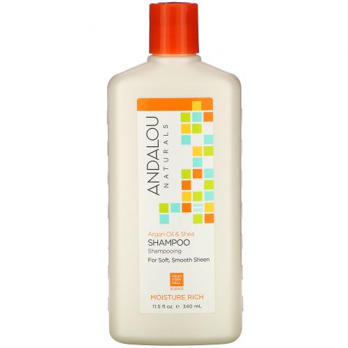 Andalou Naturals, Shampoo, For Soft, Smooth Sheen, Moisture Rich, Argan Oil & Shea, 11.5 fl oz (340 ml)