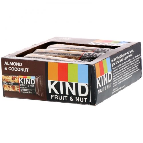 KIND Bars, Фруктово-ореховые батончики, с миндалем и кокосом, 12 батончиков по 40 г