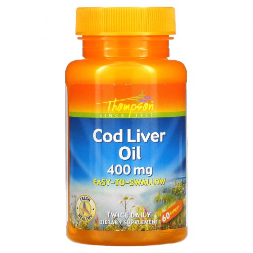 Thompson, Cod Liver Oil, 400 mg, 60 Softgels