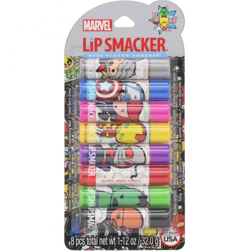 Lip Smacker, Набор бальзамов для губ Marvel Avengers, Party Pack, 8 штук