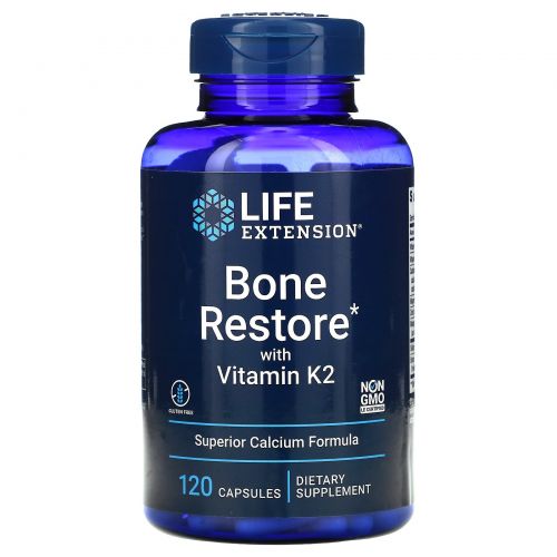 Life Extension, Bone Restore, с витамином K2, 120 капсул