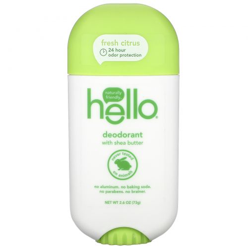 Hello, Deodorant with Shea Butter, Fresh Citrus, 2.6 oz (73 g)