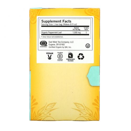 Yogi Tea, Organic, Purely Peppermint, без кофеина, 16 чайных пакетиков, 0,85 унции (24 г)