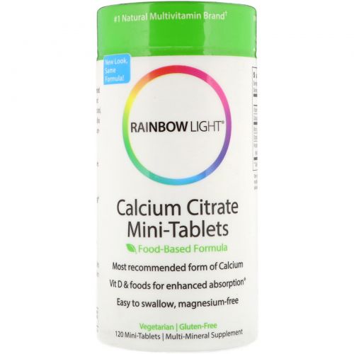 Rainbow Light, Цитрат кальция в  мини-таблетках, 120 мини-таблеток