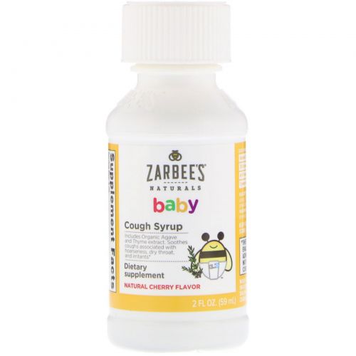 Zarbee's, Naturals, Baby Cough Syrup, Natural Cherry Flavor, 2 fl oz (59 ml)