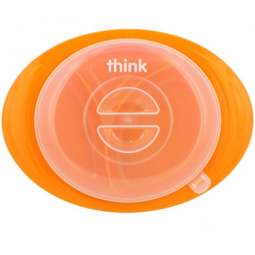 Think, Thinkbaby, Thinksaucer, Convertible Suction Plate, 6M to 99Y, Orange, 1 Convertible Suction Plate