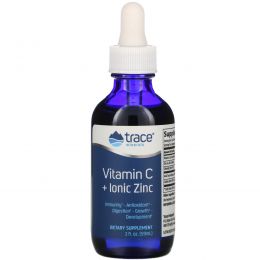 Trace Minerals Research, Vitamin C + Ionic Zinc, 2 fl oz (59 ml)